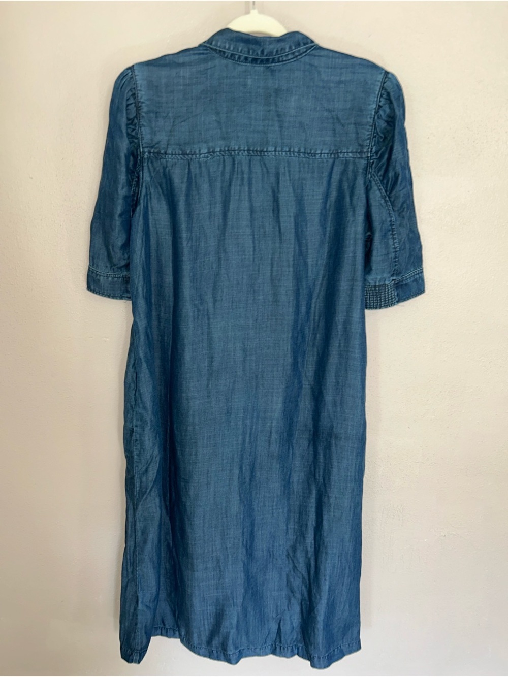 Chico's Dark denim Chambray Button-Front Midi Dress - Blue - Picture 2 of 4